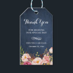 Rustic Flowers Blue Chalkboard Wedding Thank You Gift Tags<br><div class="desc">Rustic Flowers Blue Chalkboard Wedding Favour Thank You Gift Tag.
(1) For further customization,  please click the "customize further" link and use our design tool to modify this template. 
(2) If you need help or matching items,  please contact me.</div>