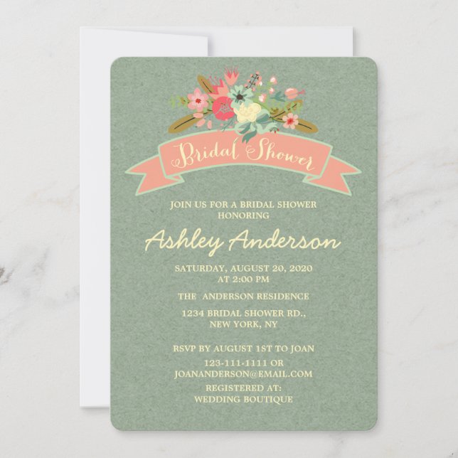 Rustic Flowers | Bridal Shower Invitation (Front)