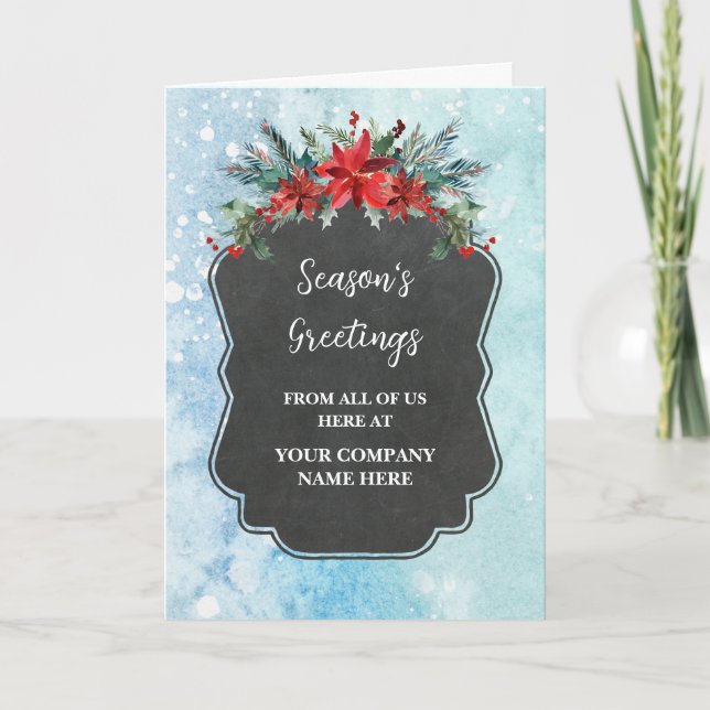 Rustic Flowers Customer Christmas Holiday Card (Front)