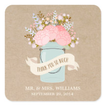 Rustic Flowers | Favour Stickers