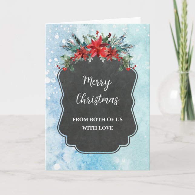 Rustic Flowers From Couple Christmas Holiday Card (Front)