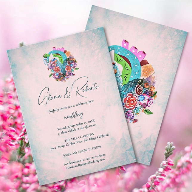 Rustic Flowers Heart Mexican Wedding Invitation (Creator Uploaded)