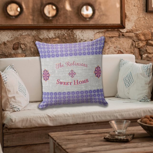 Rustic flowers symbols family throw pillow (Creator Uploaded)