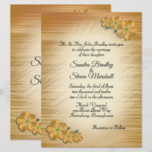 Rustic Flowers Wedding Invitation