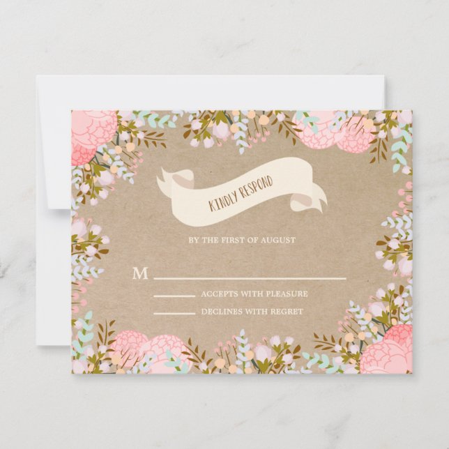 Rustic Flowers | Wedding Response Card (Front)
