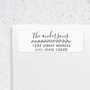 Rustic Foliage Family Name Return Address