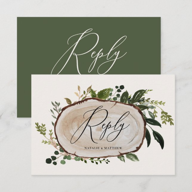 Rustic Foliage Farmhouse Elegant Wedding details E Enclosure Card (Front/Back)