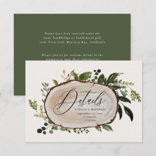 Rustic Foliage Farmhouse Elegant Wedding details Enclosure Card
