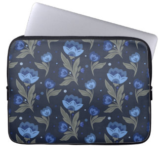 Rustic folk art floral texture laptop sleeve