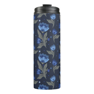 Rustic folk art floral texture thermal tumbler