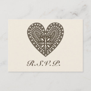 Rustic Folk Art Inspired Heart Wedding RSVP