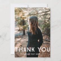Rustic Font Thank You Photo Card