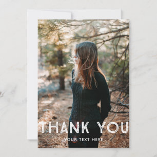 Rustic Font Thank You Photo Card