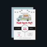 Rustic Food Truck Birthday Party Invitation<br><div class="desc">Fun Food Truck birthday party invitaion featuring Hand painted watercolor and string lights on a rustic wood background.</div>