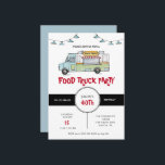 Rustic Food Truck Birthday Party Invitation<br><div class="desc">Fun Food Truck birthday party invitaion featuring Hand painted watercolor and string lights on a rustic wood background.</div>