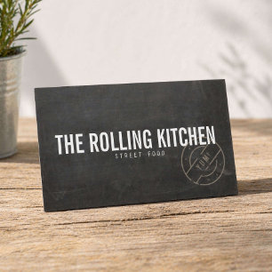 Rustic Food Truck Chalkboard Business Card
