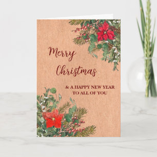 Rustic For Group Christmas Holiday Card
