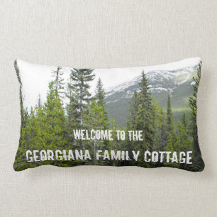 Rustic Forest and Mountain Cottage Welcome Pillow