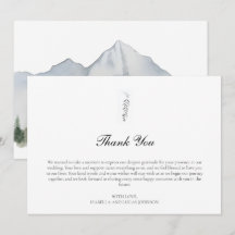Rustic Forest and Mountain Flat Thank You Card