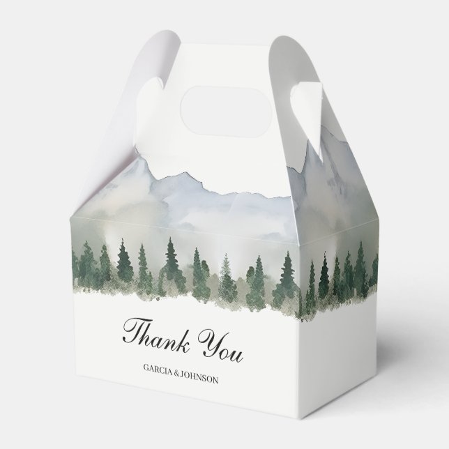 Rustic Forest and Mountain Wedding Favor Box (Front Side)
