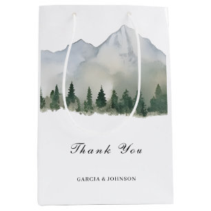 Rustic Forest and Mountain Wedding Medium Gift Bag