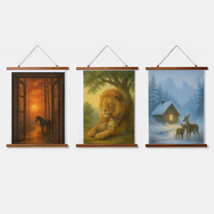 Rustic Forest Animal Wall Art Set of 3 – Deer & Ho