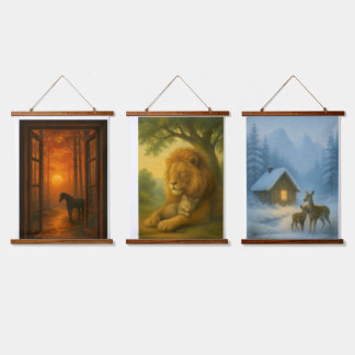 Rustic Forest Animal Wall Art Set of 3 – Deer & Ho