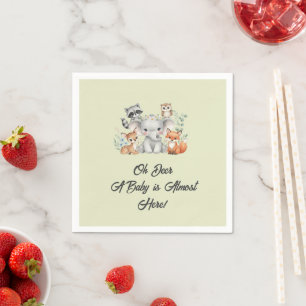Rustic Forest Animals Greenery Party Tableware Napkin