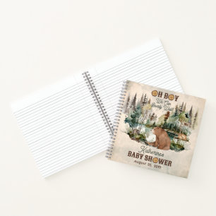 Rustic Forest Bearly Wait Baby shower Livre d'invi