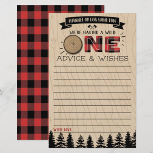 Rustic Forest Buffalo Plaid Wild One Baby Advice