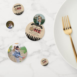 Rustic Forest Buffalo Plaid Wild One Baby Shower Confetti