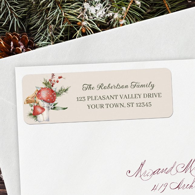 Rustic Forest Champignons Adresse de retour de Noë (Créateur téléchargé)