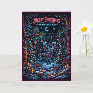 Rustic Forest Christmas Card Woodland Holiday