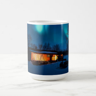 Rustic Forest Cottages & Cozy Cabins Nature Aurora Coffee Mug