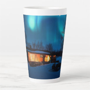 Rustic Forest Cottages & Cozy Cabins Nature Aurora Latte Mug