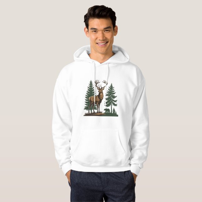 Rustic Forest Deer Hoodie (Front Full)