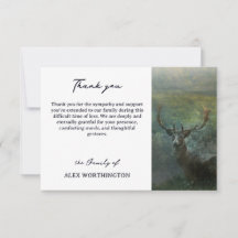 Rustic Forest Deer Sympathy Thank You