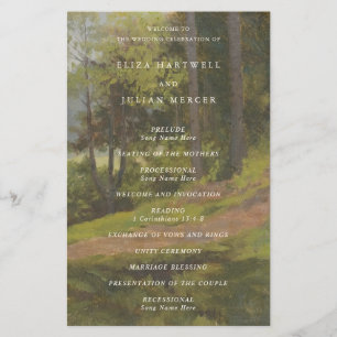 Rustic Forest Elegant Wedding Program