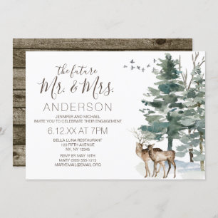 Rustic Forest Engagement Party Invitation