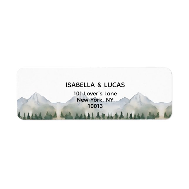 Rustic Forest et Mountain Mariage Adresse de retou (Devant)