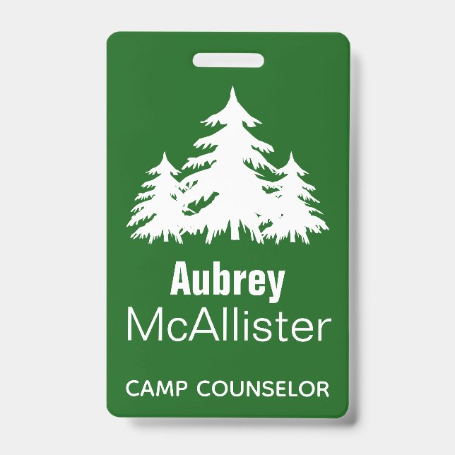 Rustic Forest Fir Trees | Camp Counsellor Badge (Front)