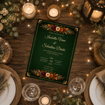 Rustic Forest Green Autumn Wedding