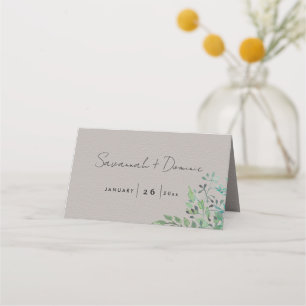 Rustic Forest Greenery Wedding Place Card