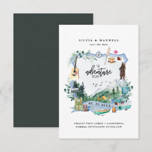Rustic Forest Mountain Camping Wedding Crest