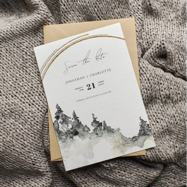 Rustic Forest & Mountain Wedding Save The Date (Creator Uploaded)