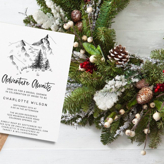 Rustic Forest Mountain Wilderness Bridal Shower  Invitation (Creator Uploaded)
