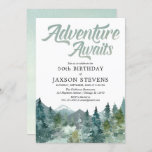 Rustic forest mountains adventure awaits birthday invitation<br><div class="desc">For more advanced customization of this design,  simply select the "Customize It" button above!</div>