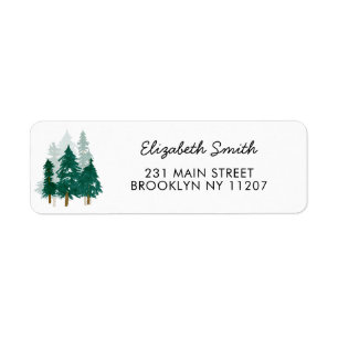Rustic Forest Pine Trees Watercolor Modern Script