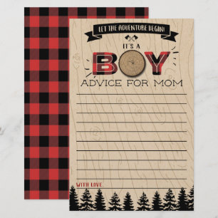 Rustic Forest Plaid Lumberjack Boys Baby Advice