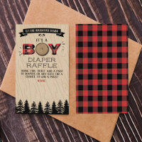 Rustic Forest Plaid Lumberjack Boys Baby Shower